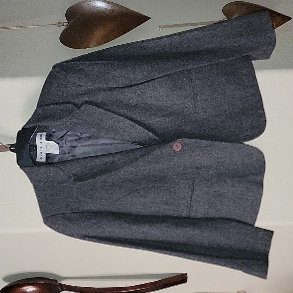 ADOLFO STUDIO Gray 100% wool Jacket size 10 petite